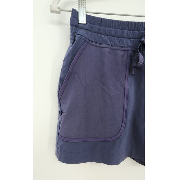 Lululemon Noir Short Cadet Blue Mesh‎ Pocket Shorts Dark Blue Purple Size 4 - Picture 8 of 12